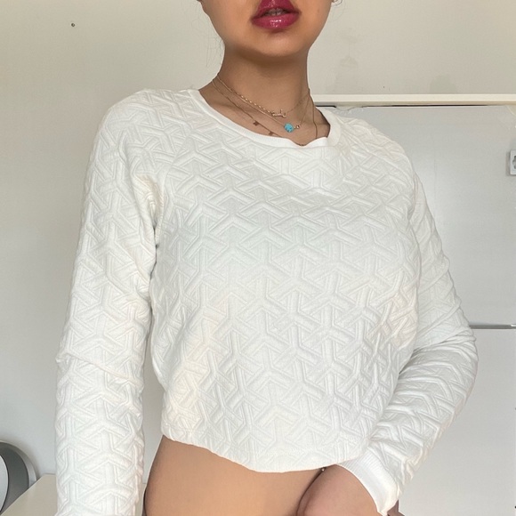 Crop sweater white crewneck - Picture 4 of 4